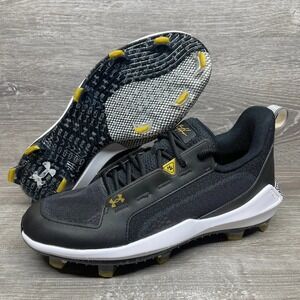 Under Armour Harper 6 Low ST Baseball Cleats Mens 9 Black Gold 3024320-001